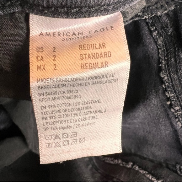 American Eagle Women’s Teens Hi-Rise Jeggings Size 2 Stretch Distressed Ripped - Picture 10 of 10